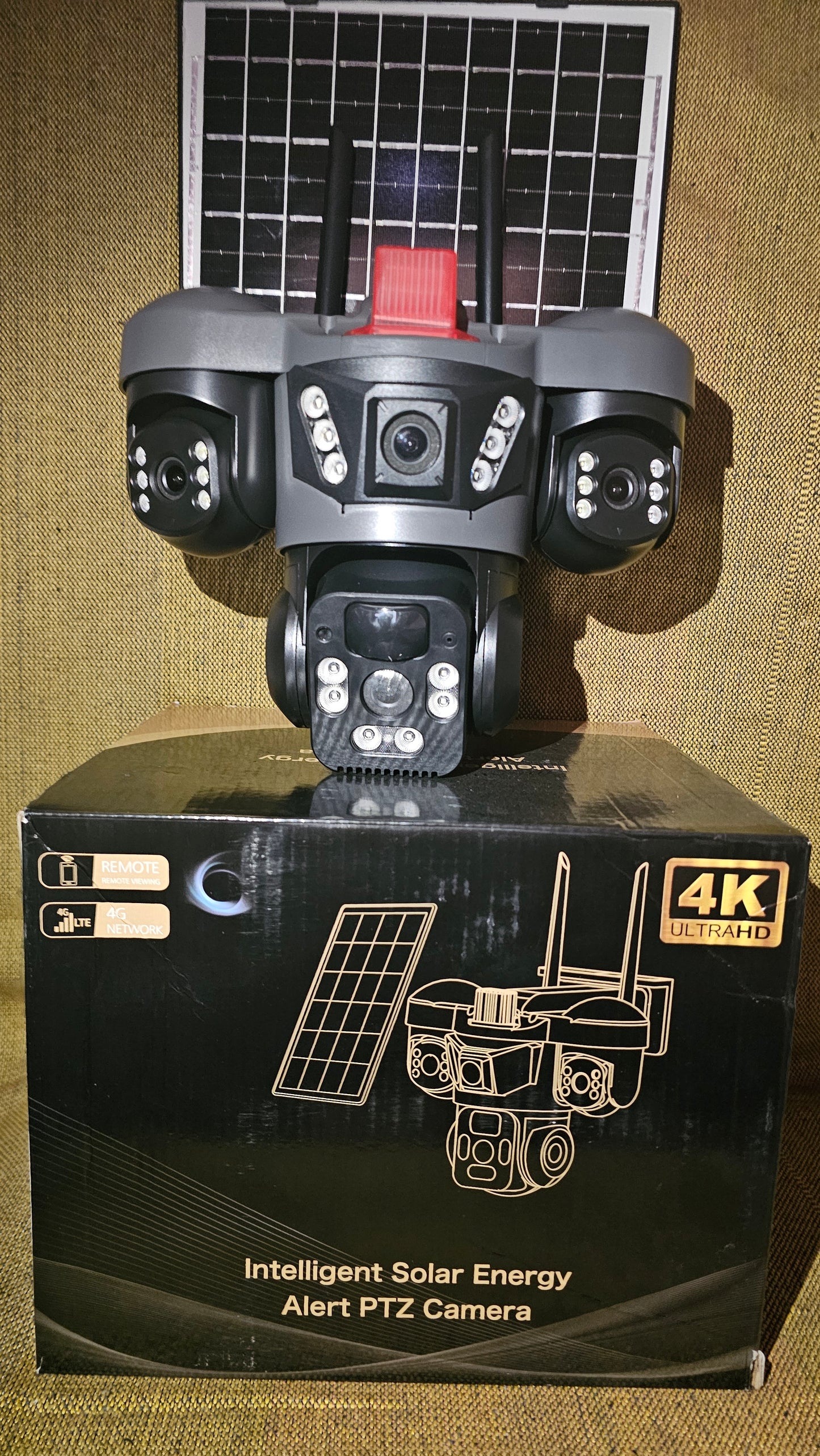 Camera 4g panneau solaire 3 lens