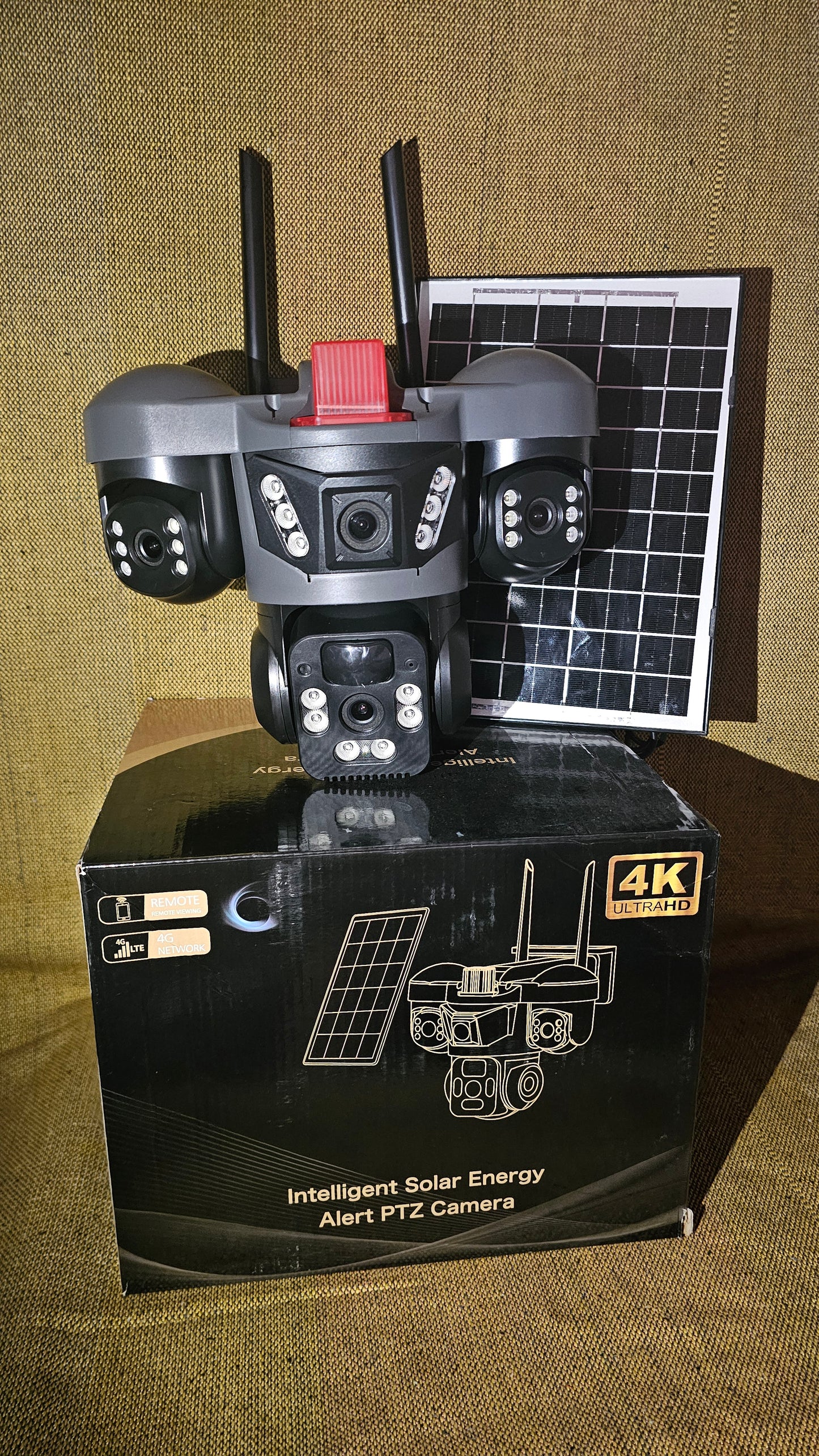 Camera 4g panneau solaire 3 lens