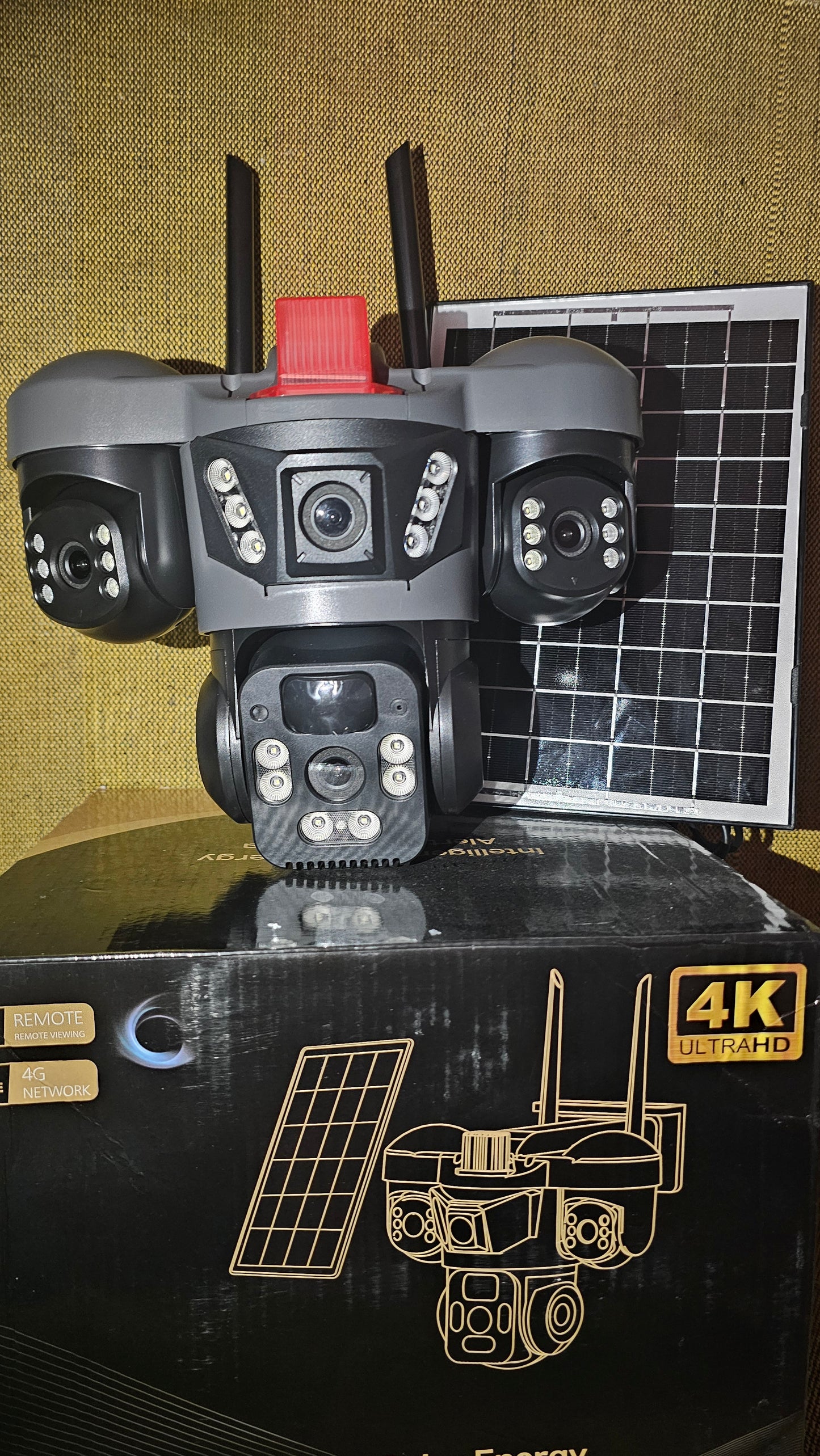 Camera 4g panneau solaire 3 lens